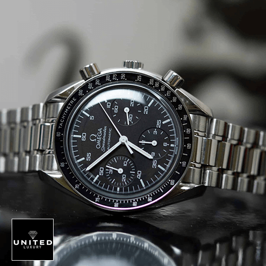 Omega Speedmaster 3510.50 Steel Bracelet Inspired side view crown / push button