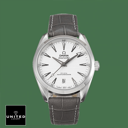 Omega Seamastet White Dial Rubber Grey Bracelet Inspired green background