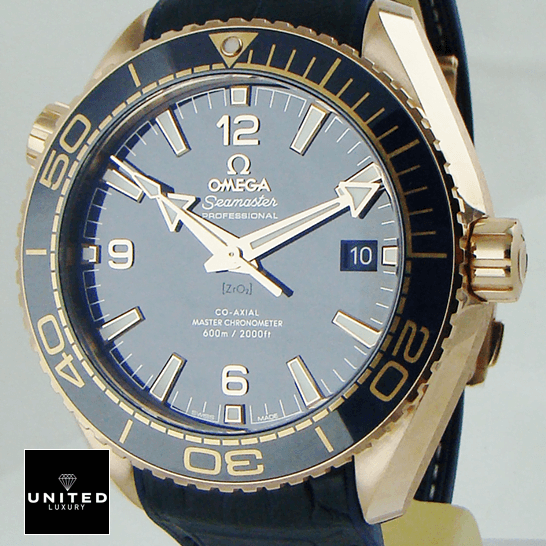 Omega Seamaster Blue Dial Planet Ocean Inspired crown / push button