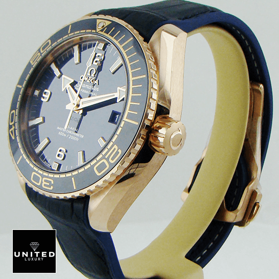 Omega Seamaster Planet Ocean Steel Blue Dial Inspired side view