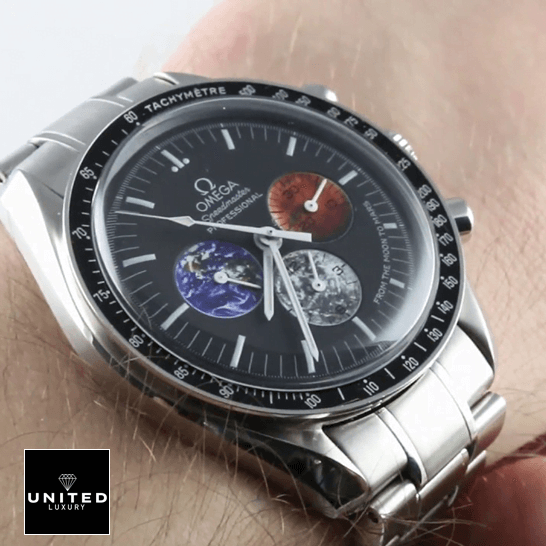 Omega Speedmaster Moon Mars Dial Inspired steel on the wrist