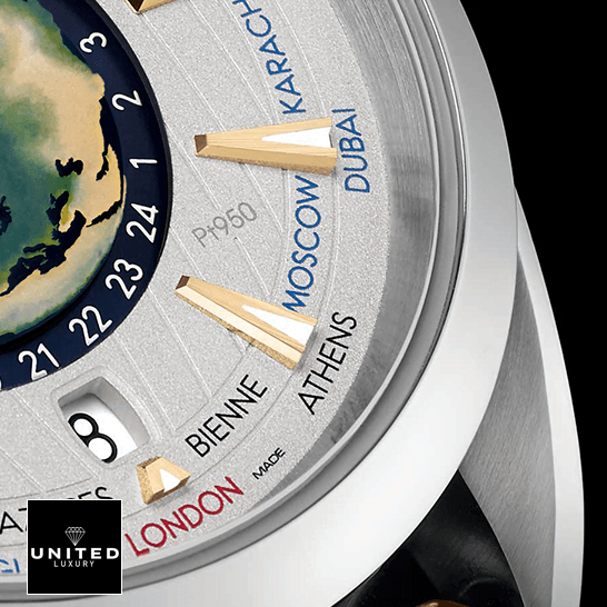 Omega Seamaster White Dial Inspired close analog calendar view