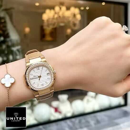 Patek Philippe Diamond Bezel Leather Bracelet Inspired on the women wrist