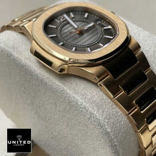 Patek Philippe 7011-1R-010 Black Dial Gold Case Inspired on the stand