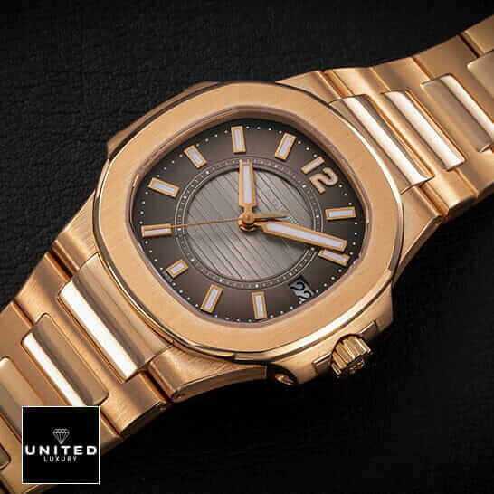 Patek Philippe Black Dial Rose Gold Case Inspired black background