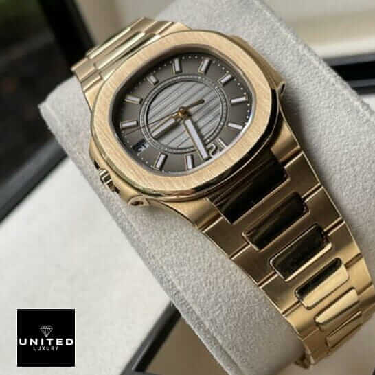 Patek Philippe Black Dial Gold Bracelet Inspired in the stand