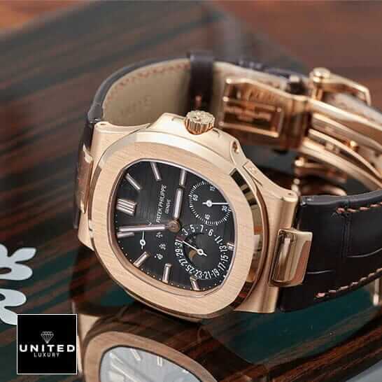 Patek Philippe 5712R Rose Gold Bezel Black Dial Inspired side view