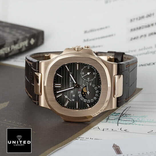 Patek Philippe 5712R Rose Gold Bezel Black Dial Inspired side view