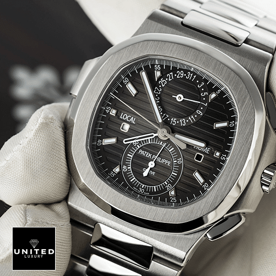 Patek Philippe Geneve Black Dial Steel Case Inspired on the hand