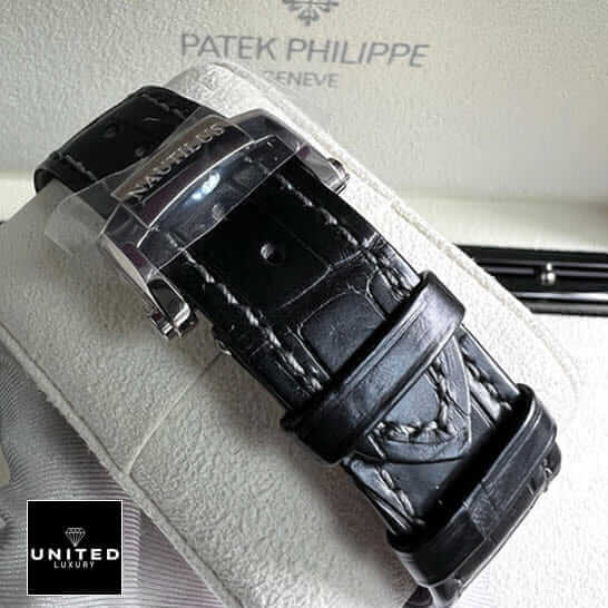 Patek Philippe Nautilus Moon Phase Leather Black Bracelet Inspired in the box