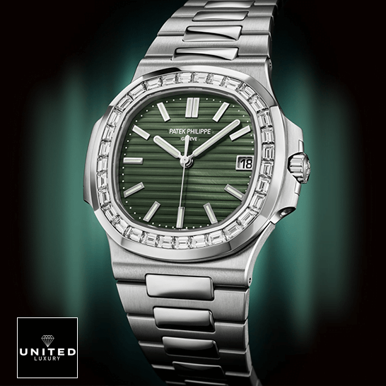 Patek Philippe 5711-1A-014 Green Dial Diamond Inspired green background