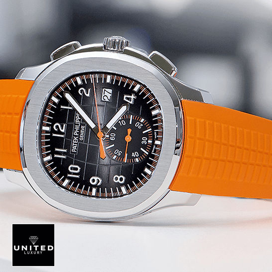 Patek Philippe Aquanaut Orange Rubber Bracelet 5968A-001 Inspired orange second hand