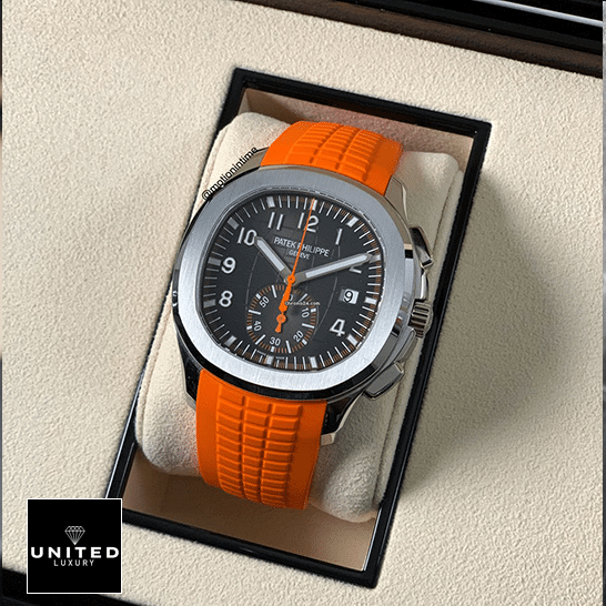 Patek Philippe 5968A-001 Orange Rubber Bracelet Inspired in the box