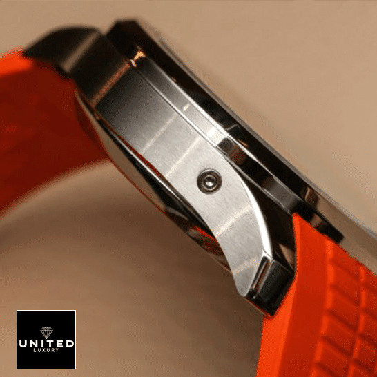 Patek Philippe 5968A-001 Aquanaut Orange Rubber Bracelet Steel Case Inspired side view