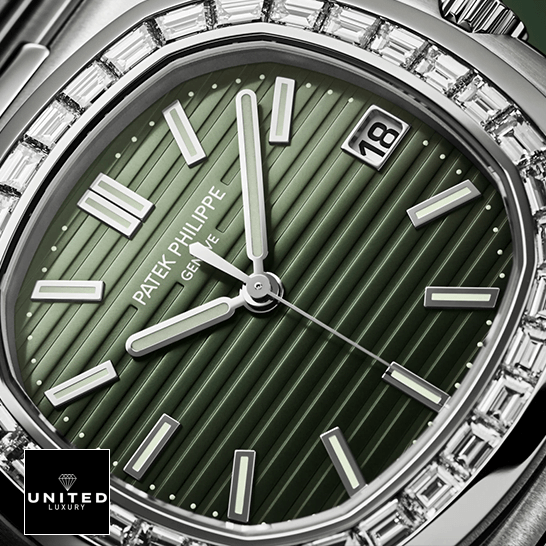 Patek Philippe Diamond Bezel Green Dial Inspired front view