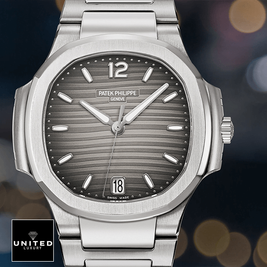 Patek Philippe Nautilus 71181A-011 Grey Dial Steel Bezel Inspired front view