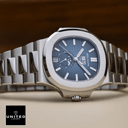 Patek Philippe Nautilus 5726 Blue Dial Moon Steel Inspired side view