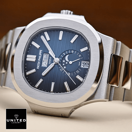 Patek Philippe Nautilus 5726-1A-014 Blue Dial Moon Inspired steel bezel