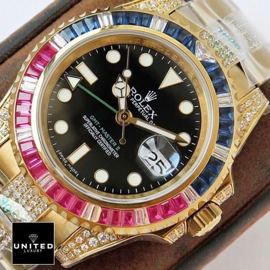 Rolex GMT-Master II Haribo Gold Gem-Set Bezel Oyster Inspired