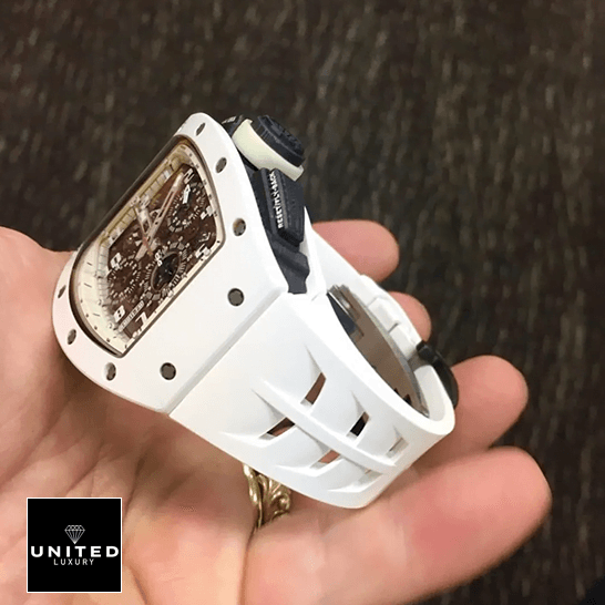 Richard Mille RM011FM White Rubber Bracelet Inspired on the hand