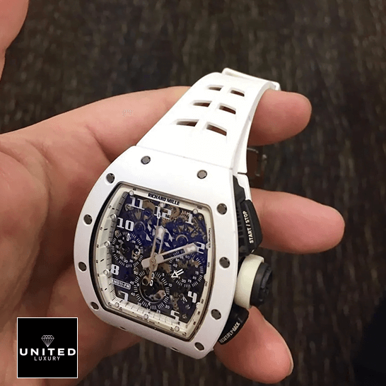 Richard Mille RM011 FM White Rubber Bracelet Inspired on the hand