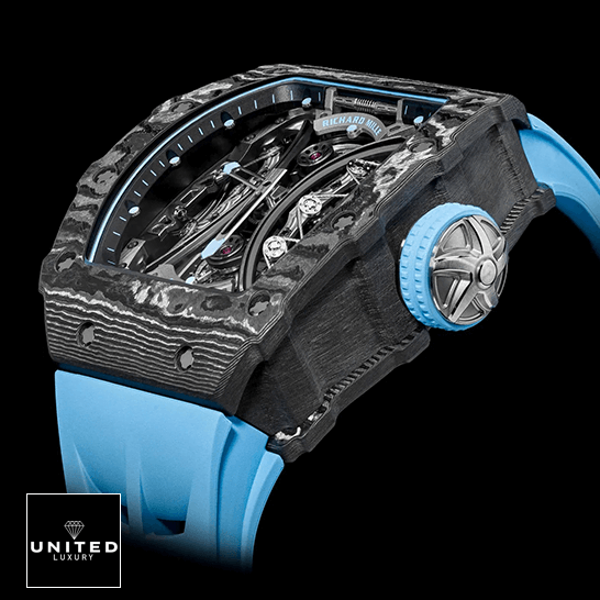 Richard Mille Tourbillion Pablo Mac Donough Carbon Blue Rubber Bracelet Inspired