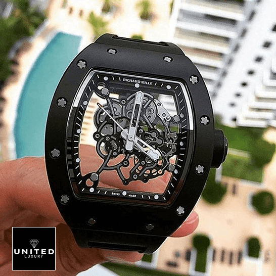 Richard Mille RM055 Skeleton Black Bezel Inspired front view