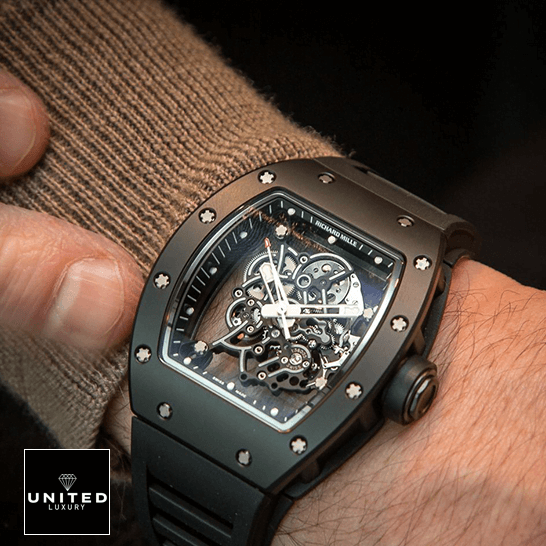 Richard Mille RM055 Skeleton Black Inspired on the wrist