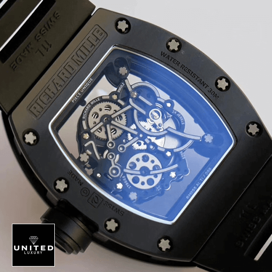 Richard Mille RM055 Skeleton Black Dial Inspired upside view