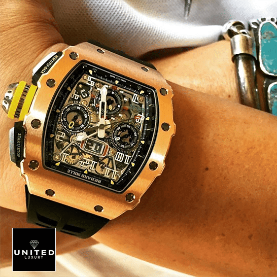 Richard Mille RM01103 Rose Gold Flybac Inspired on the wrist