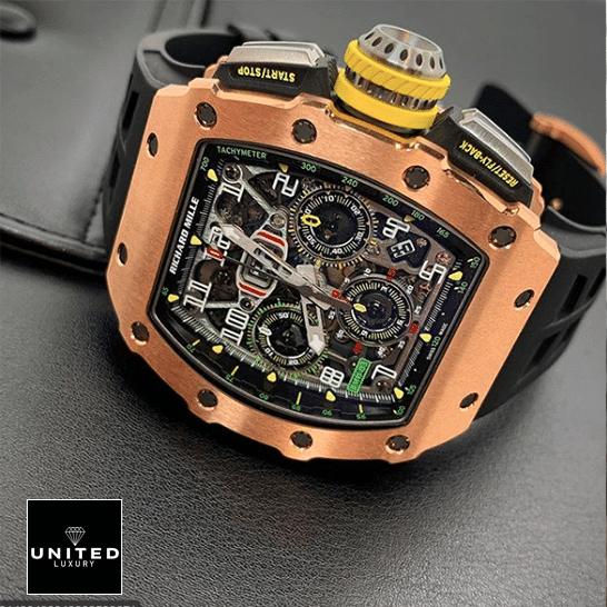 Richard Mille RM-011-03 Rose Gold Flybac Inspired crown / push button