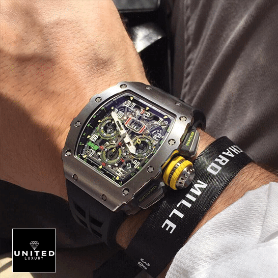 Richard Mille RM Black Rubber Bracelet Inspired on the wrist