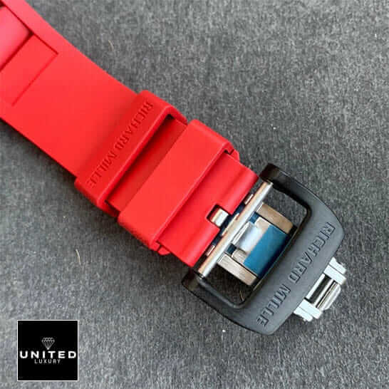 Richard Mille Red Rubber Bracelet Inspired steel clasp