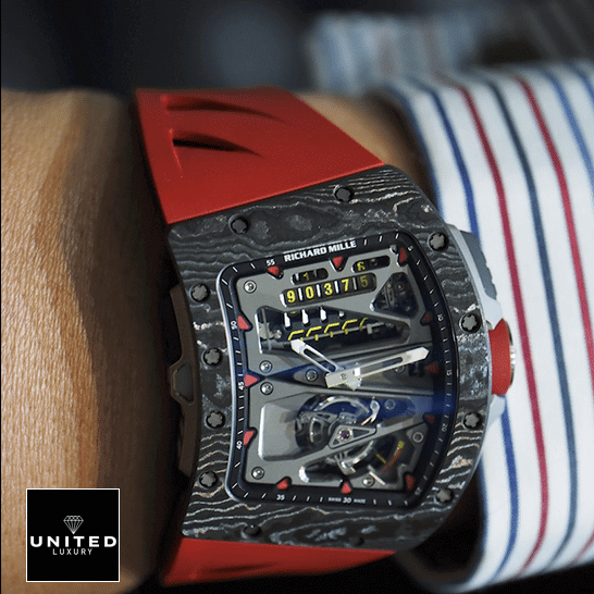 Richard Mille RM7001 Black Bezel Red Bracelet Inspired on the wrist