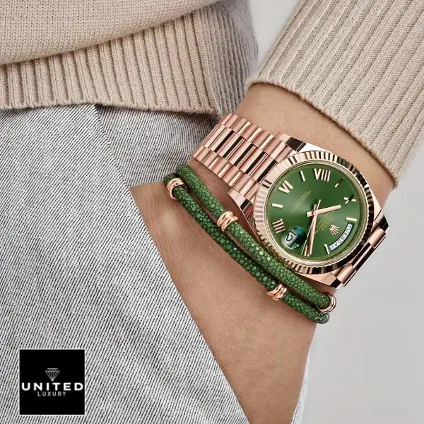 roelx daydate green roman dial