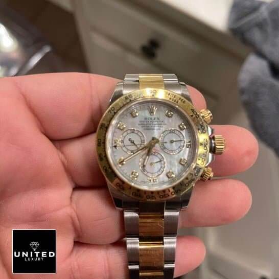 Rolex 116500ln Oyster Gold & Steel Bracelet Gold Bezel Inspired