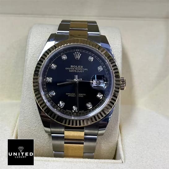 Rolex Datejust 126333-0005 Yellow Gold & Steel Fluted Bezel Black Dial Oyster Inspired