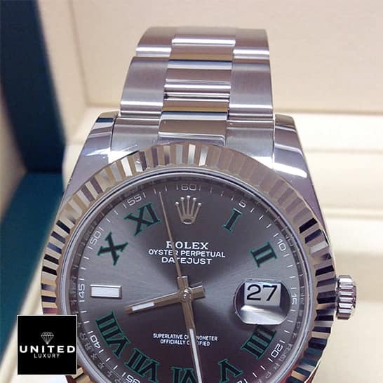 Rolex Datejust 126334 Wimbledon Romen Numerial Dial Fluted Bezel Inspired