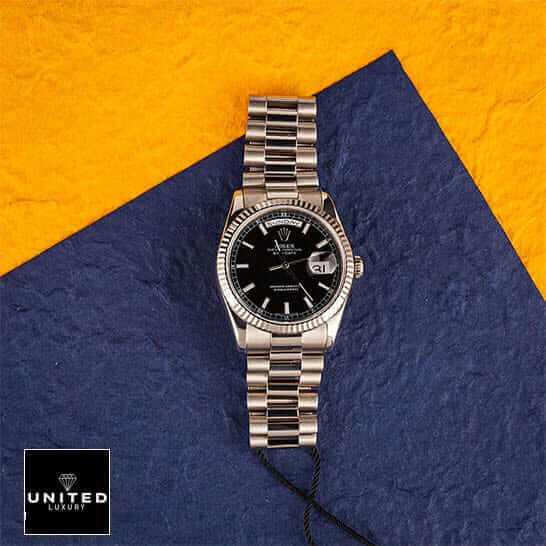 Rolex Day-Date 118239 Inspired Orange Blue Background