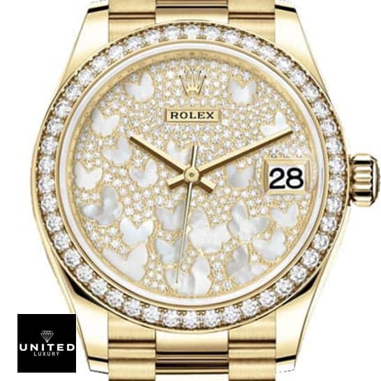 Rolex Datejust 278288RBR-0011 Yellow Gold And Diamond Automatic Butterfly Dial Inspired