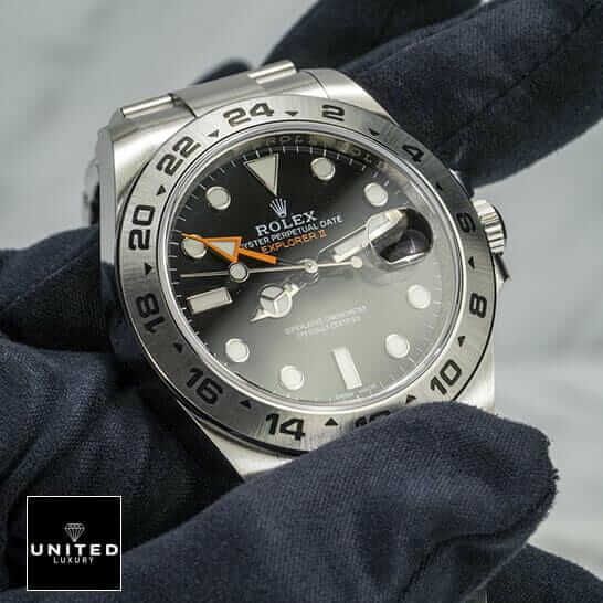 Rolex Explorer II 216570-0001 Stainless Steel Bezel Inspired on the hand