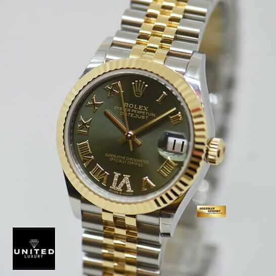 Rolex Green Dial Roman Jubilee Bracelet Inspired white background