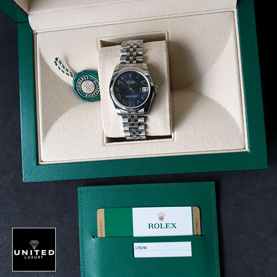 Rolex Datejust 178240-0037 S.Steel Jubilee Inspired in the Green Rolex Box & Guarantee Card