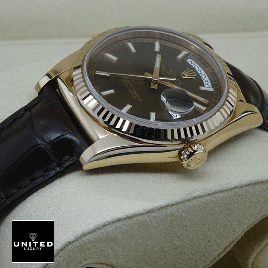 Rolex Day-Date 118139 Gold Case Right Side Crown Pusher Inspired