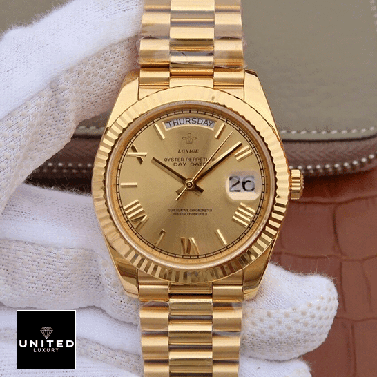 Rolex Day-Date II 228238-0007 Fluted Bezel Inspired on is hand