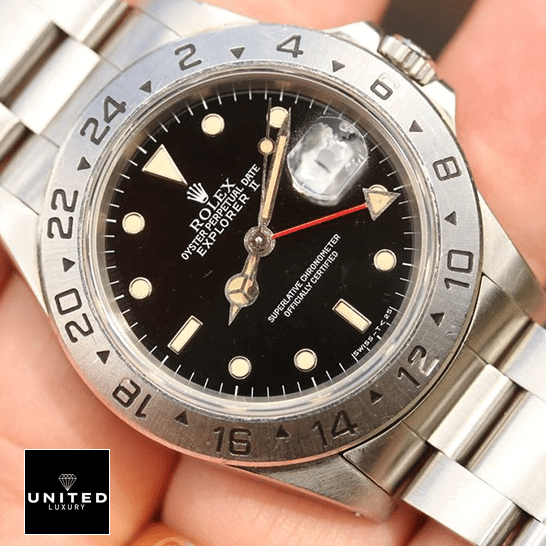 Rolex Explorer II 16570-0004 Black Dial Inspired on the hands