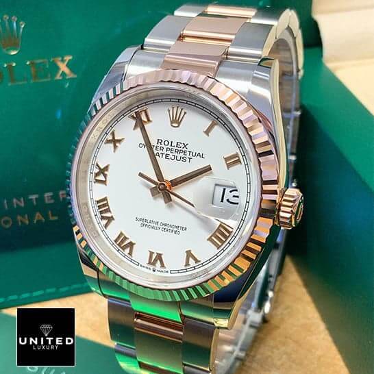 Rolex Datejust 36 White Roman Dial Fluted Bezel Inspired