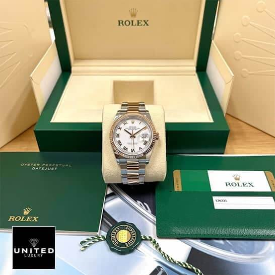 Rolex Datejust 36 White Roman Numerial Oyster Inspired & Guarantee Card