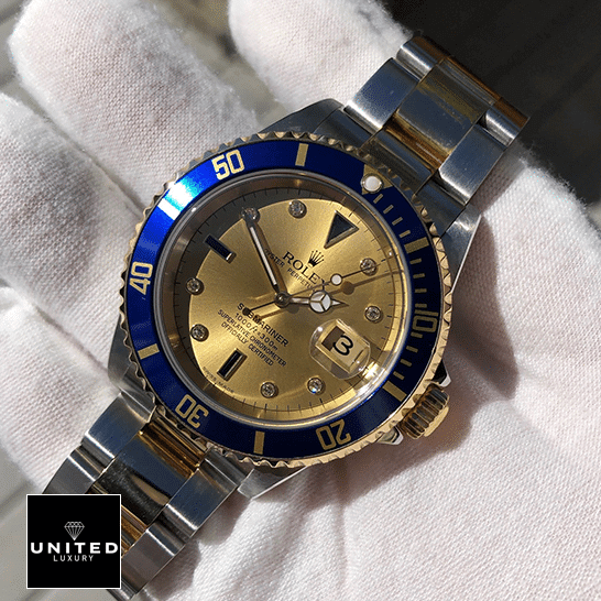 Rolex Submariner 16613 Two Tone Stainless Steel Blue Bezel Inspired