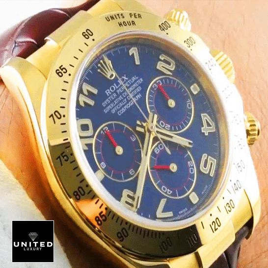 Rolex Daytona Yellow Gold Blue Dial 116518 Inspired